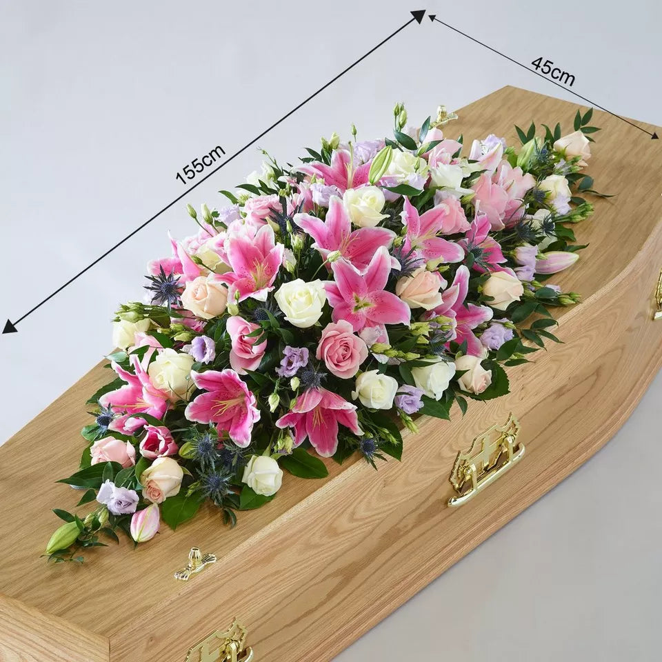 Rose and Eryngium Casket Spray