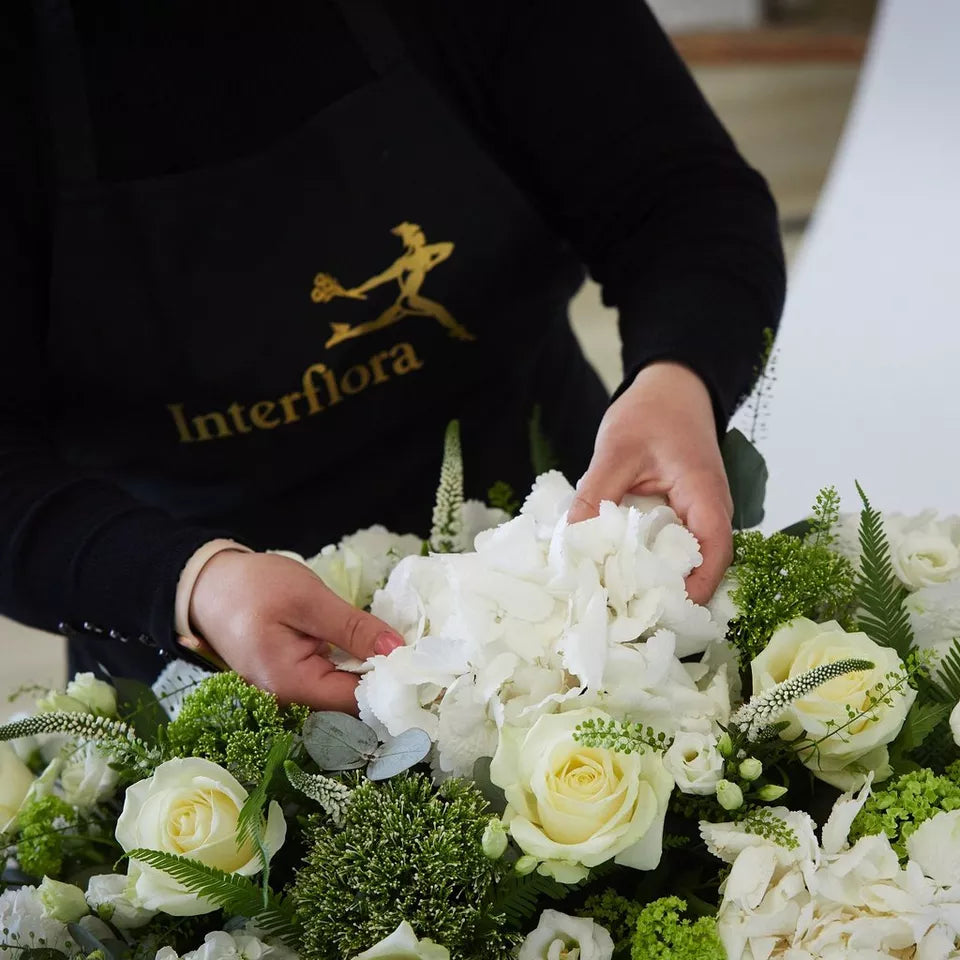 White Casket Spray