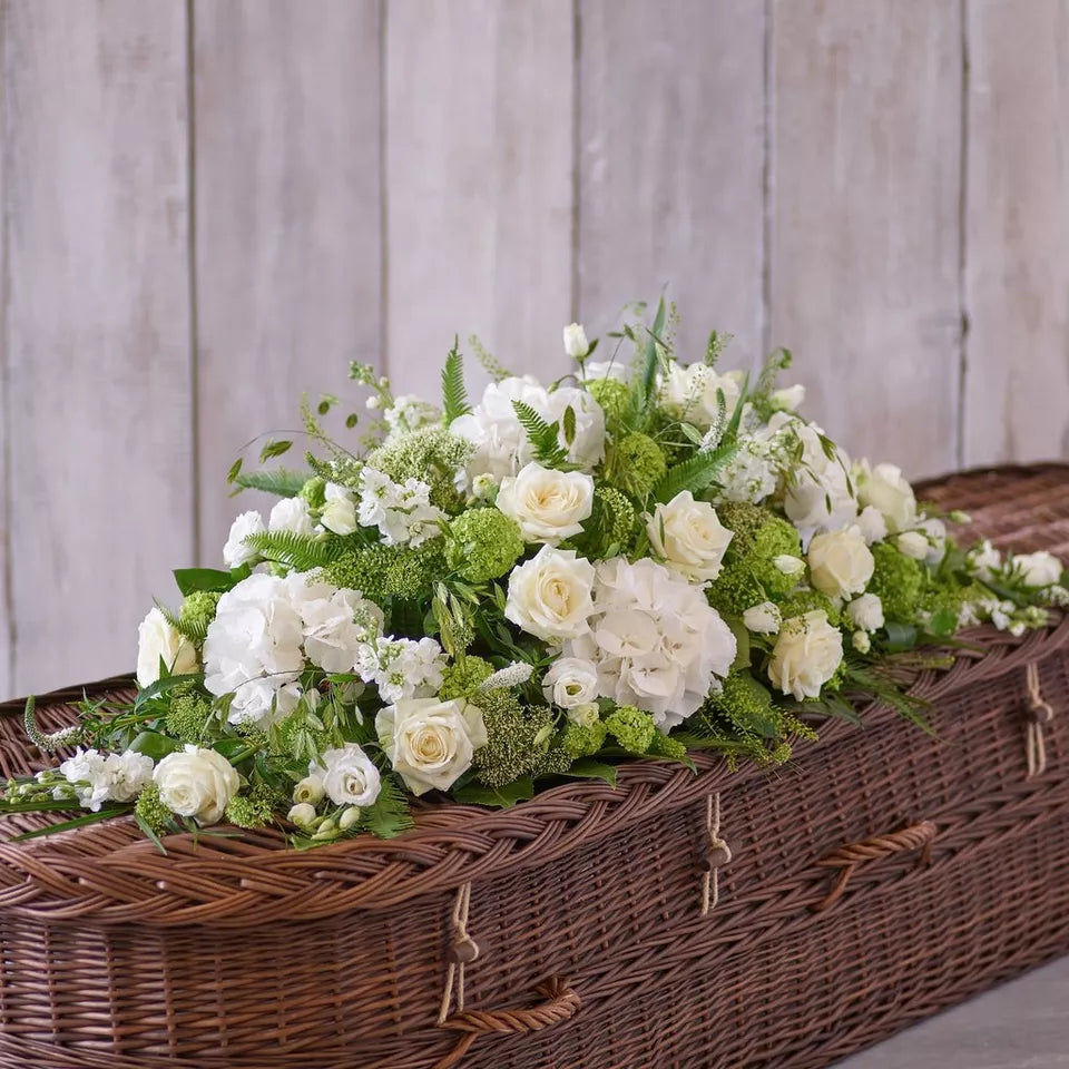 White Casket Spray