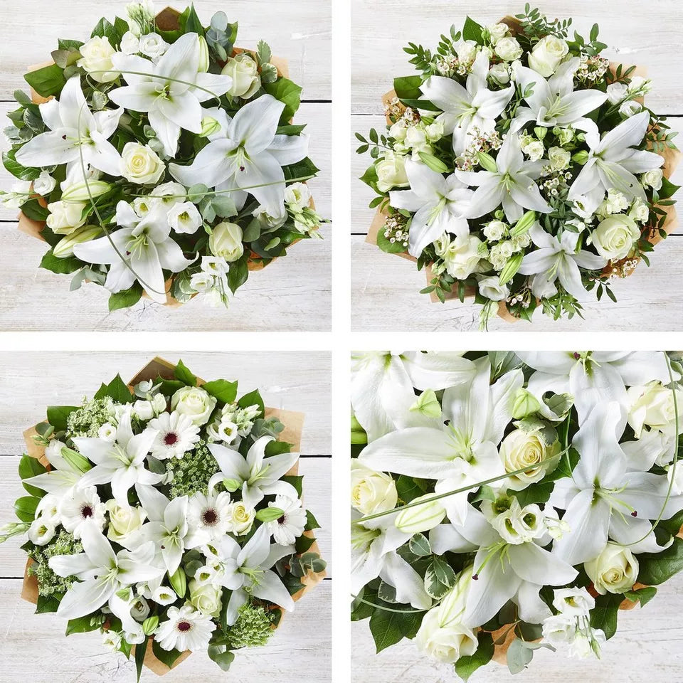 White Rose and Lily Bouquet