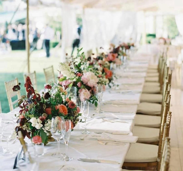 Urn Arrangements Filled with Wild Garden Flowers