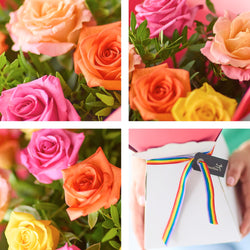 A Rainbow of Roses Gift Box – Newlands Flower Boutique