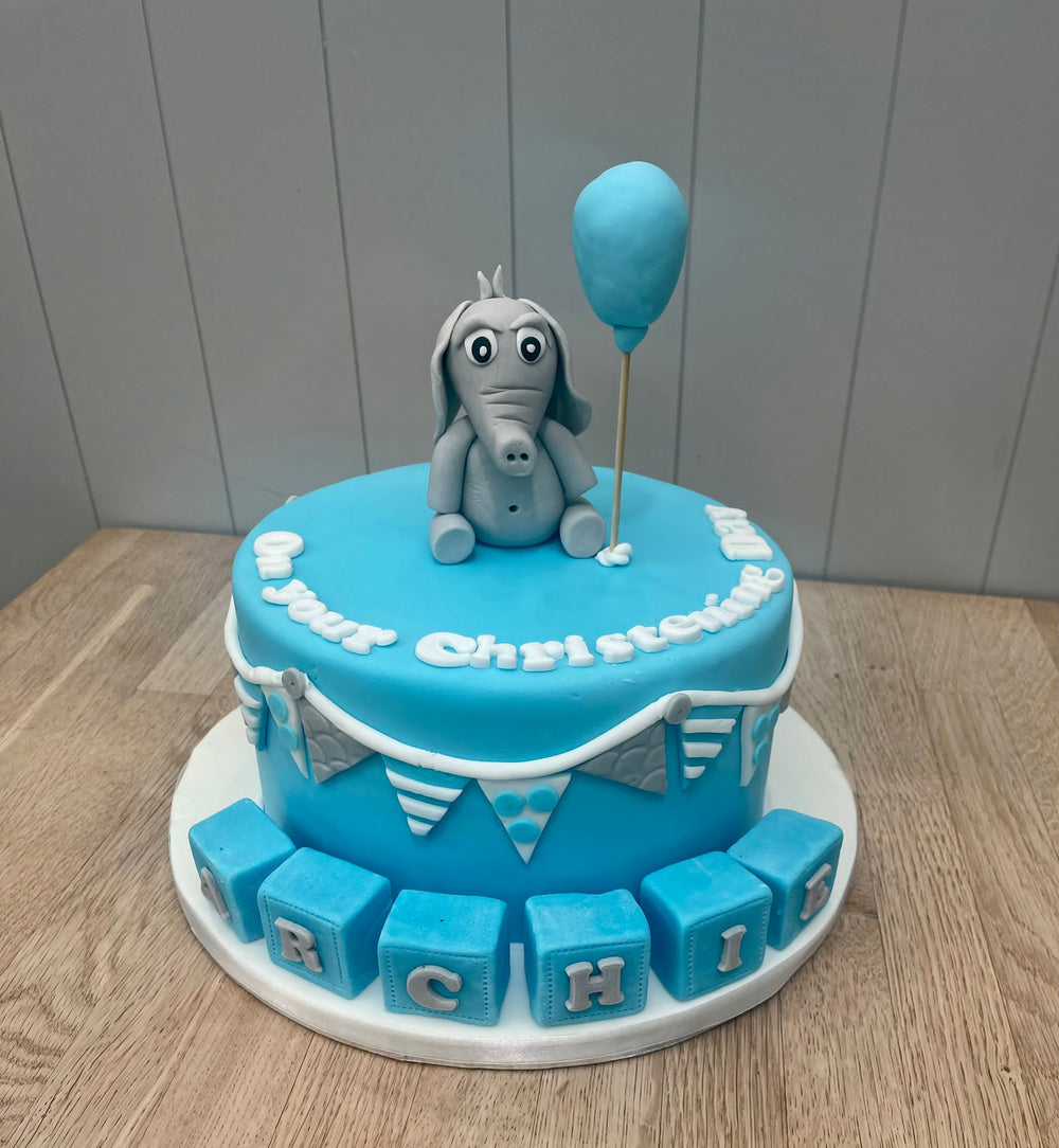 Baby Elephant with Balloon Cake
