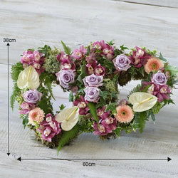 Second view of Deluxe Double Heart floral funeral tribute