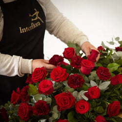 Rose and Carnation Casket Spray - Red