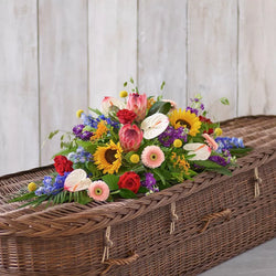 Natural Vibrance Casket Spray – Newlands Flower Boutique