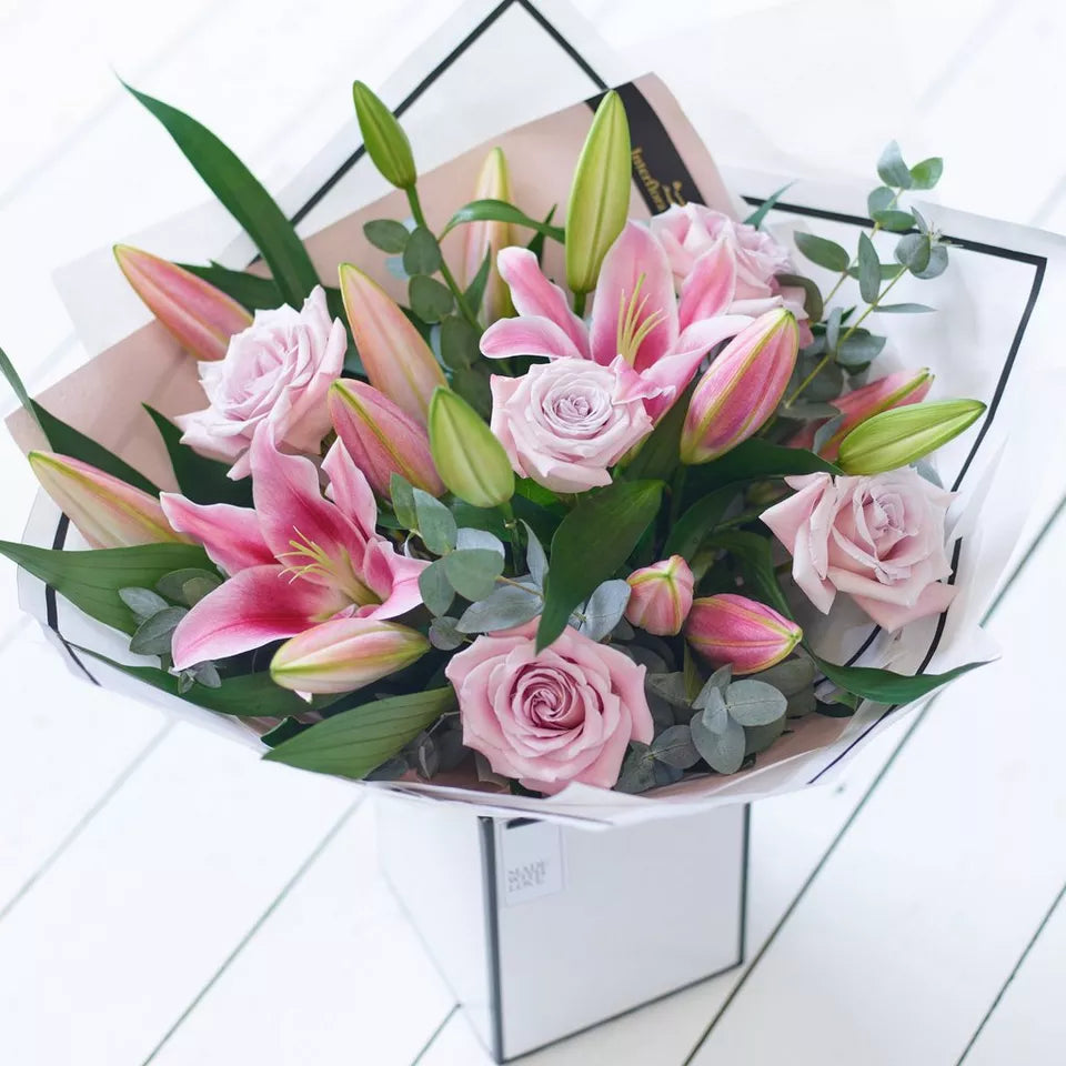
                  
                    Beautifully Simple Pink Rose and Lily Bouquet
                  
                