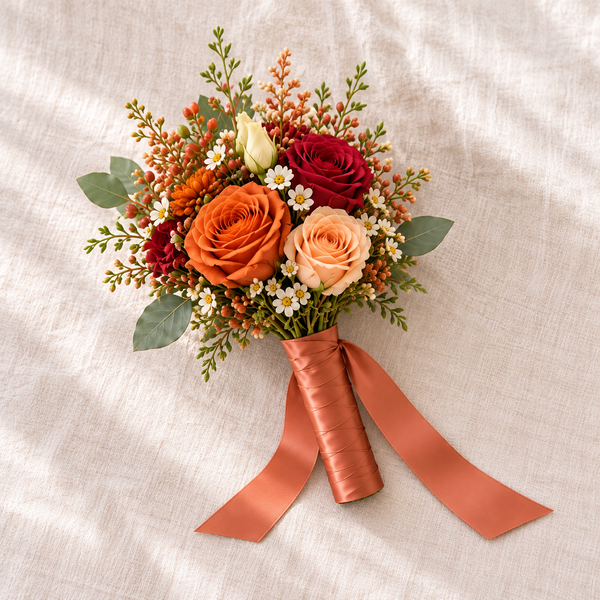 Autumn Romance Bridesmaid Bouquet – wedding flowers by Newlands Flower Boutique