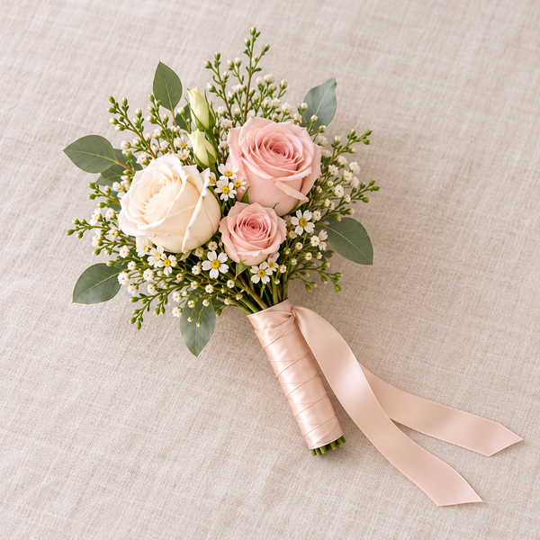 Blush Romance Bridesmaid Bouquet – wedding flowers by Newlands Flower Boutique