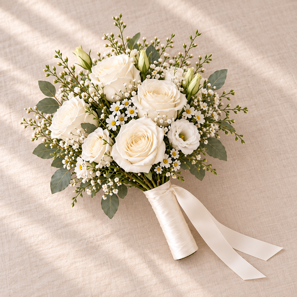 Ivory Romance Bridal Bouquet – wedding flowers by Newlands Flower Boutique
