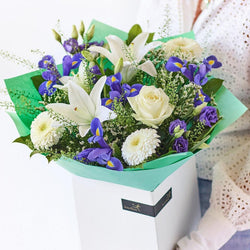 The Azure Sky – blue, white and cream bouquet