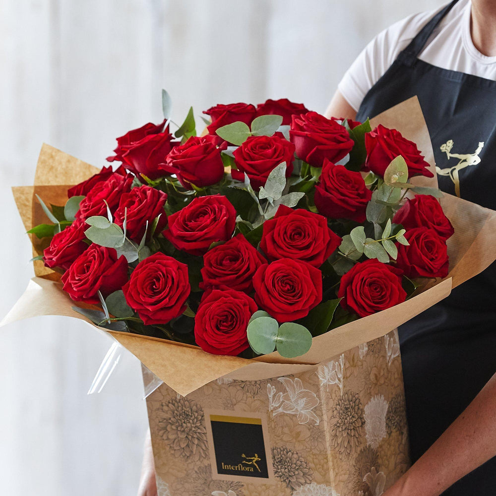 24 Red Rose Hand-Tied