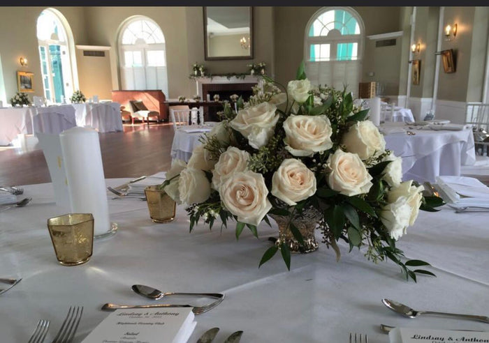 All Cream Rose Centerpiece
