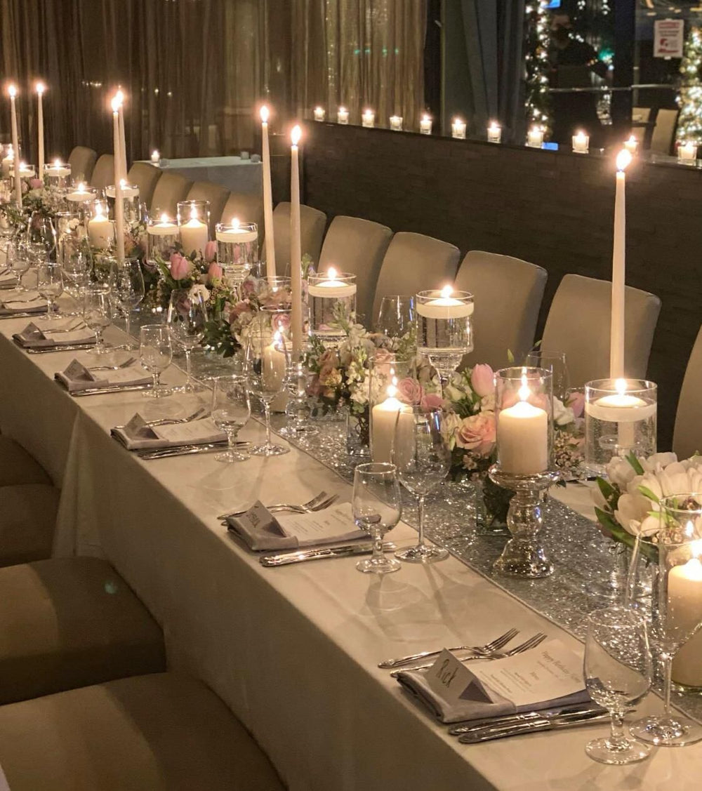 Candlelight and Flowers Designed For Long Tables