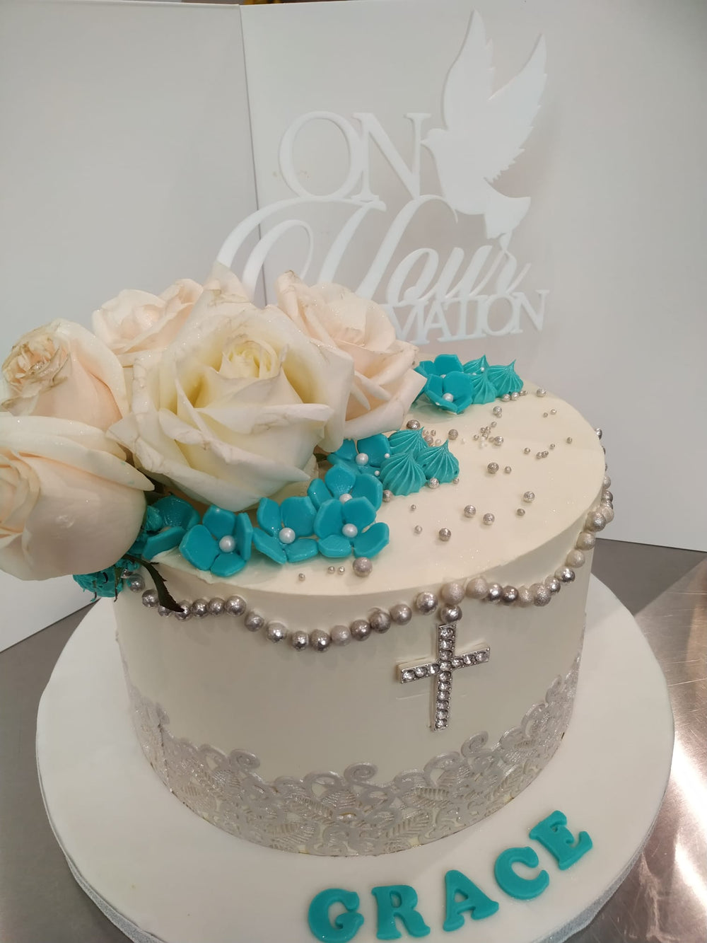 Communion Cake With Beads
