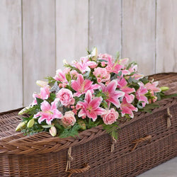 Lily and Rose Casket Spray – Newlands Flower Boutique