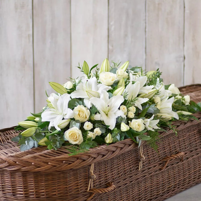 Lily and Rose Casket Spray – Newlands Flower Boutique