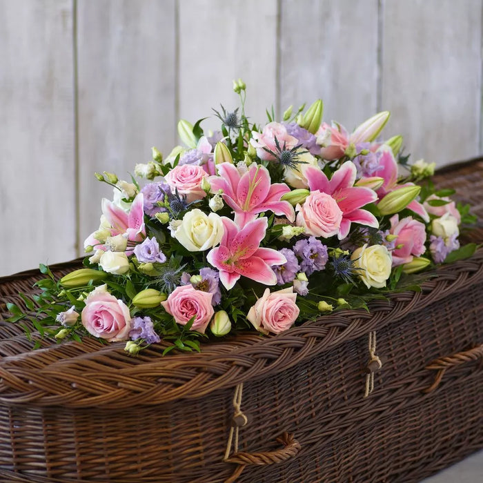 Rose and Eryngium Casket Spray – Newlands Flower Boutique