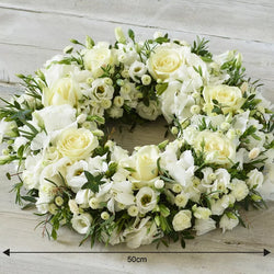 Opulent White Wreath – Newlands Flower Boutique