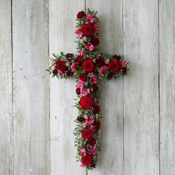Red and Pink Cross – Newlands Flower Boutique