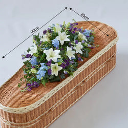 Blue and White Casket Spray – Newlands Flower Boutique