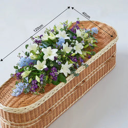 Blue and White Casket Spray – Newlands Flower Boutique