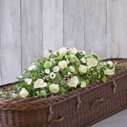 White and Green Casket Spray – Newlands Flower Boutique