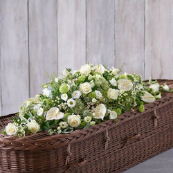 White and Green Casket Spray – Newlands Flower Boutique
