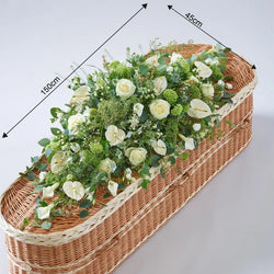 White and Green Casket Spray – Newlands Flower Boutique