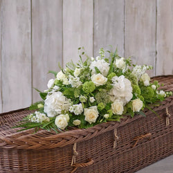 White Casket Spray