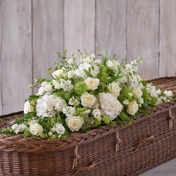 White Casket Spray