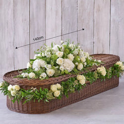 Large White Casket Spray with Rose Garland
