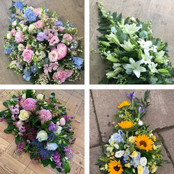 Funeral spray made with the finest flowers Florist Choice Std FB23 – Newlands Flower Boutique