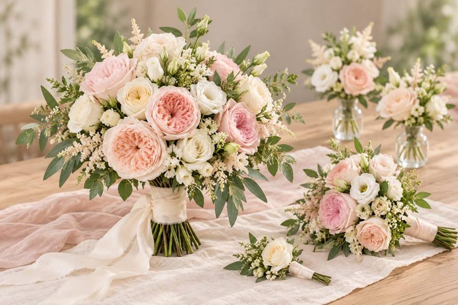 Wedding flowers arranged by Newlands Flower Boutique