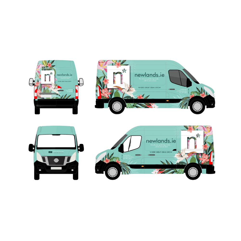 Newlands floral delivery van, side view